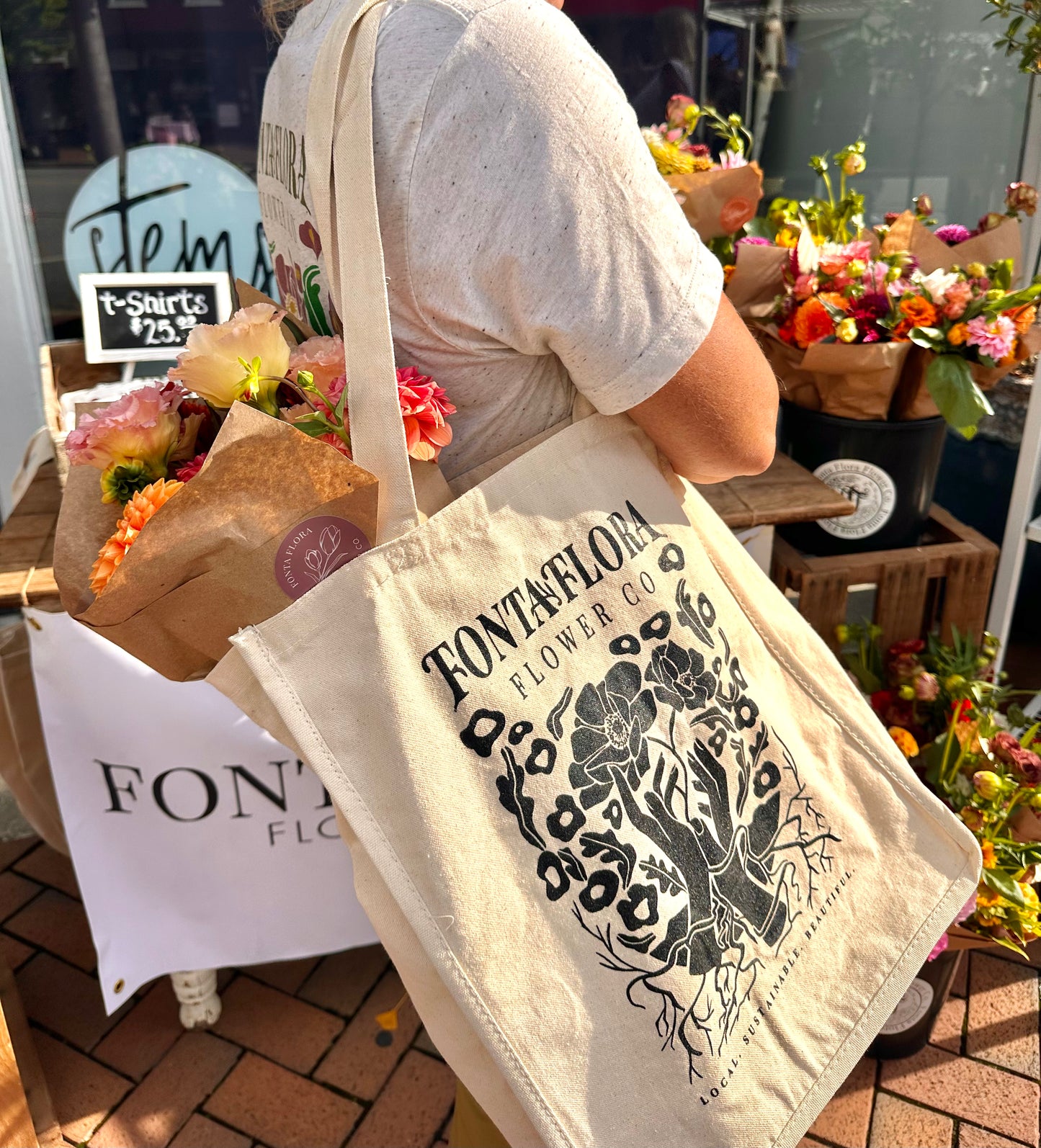 Blooming Hands Tote Bag