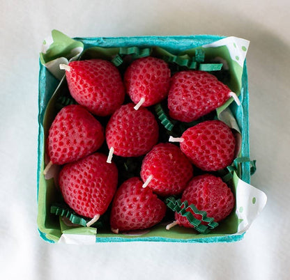 Beeswax Strawberry Birthday Candles